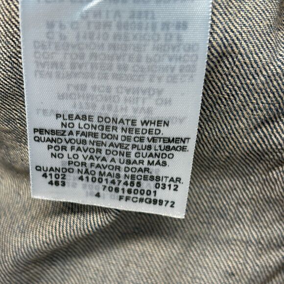 Levi's Men Sleeveless Trucker Denim Jean Vest Jacket Size Small C055 -22 - Picture 8 of 13